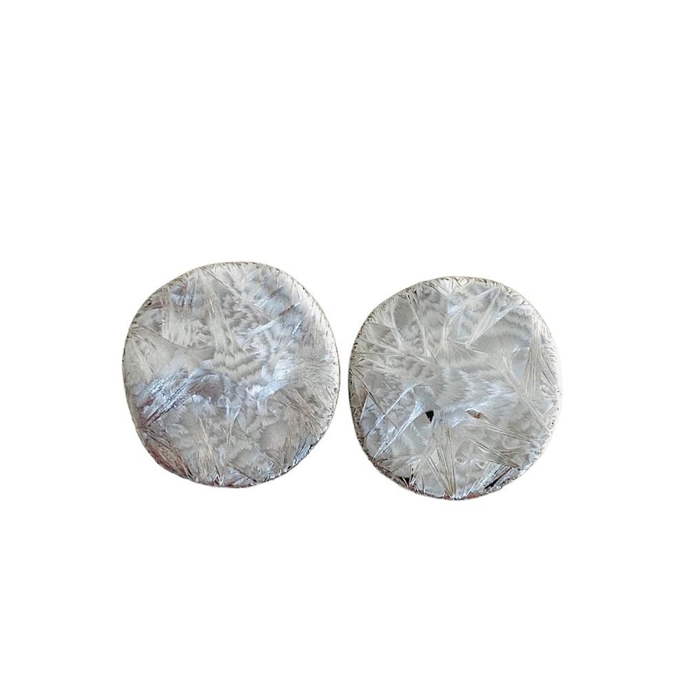 Chico's Round Silver Textured  Signed Earrings
